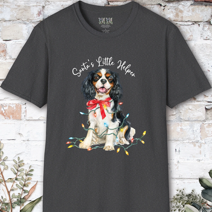 Blenheim Cavalier King Charles Spaniel Santa's little helper. unisex T shirt