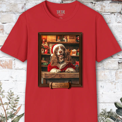 Blenheim King Charles Spaniel Santa's Workshop Unisex T shirt