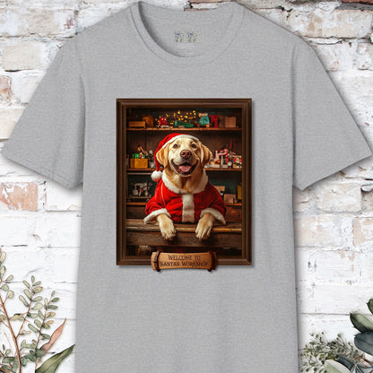 Blonde Labrador Santa's Workshop Unisex T shirt