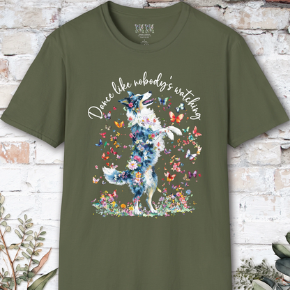 Border Collie Blue Merle "Dance like nobody's watching" unisex T shirt