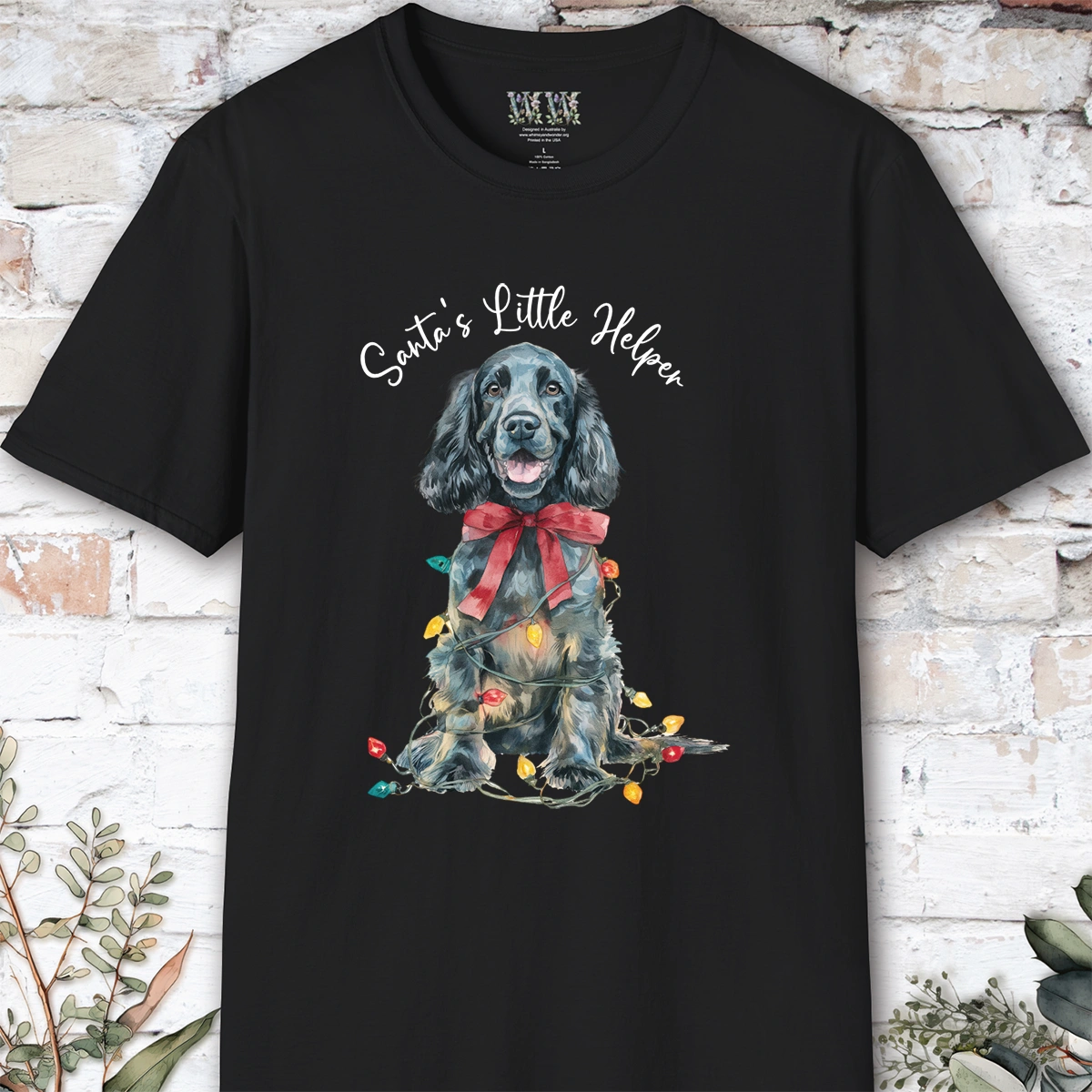 Blue Roan English Cocker Spaniel Santa's little helper. unisex T shirt