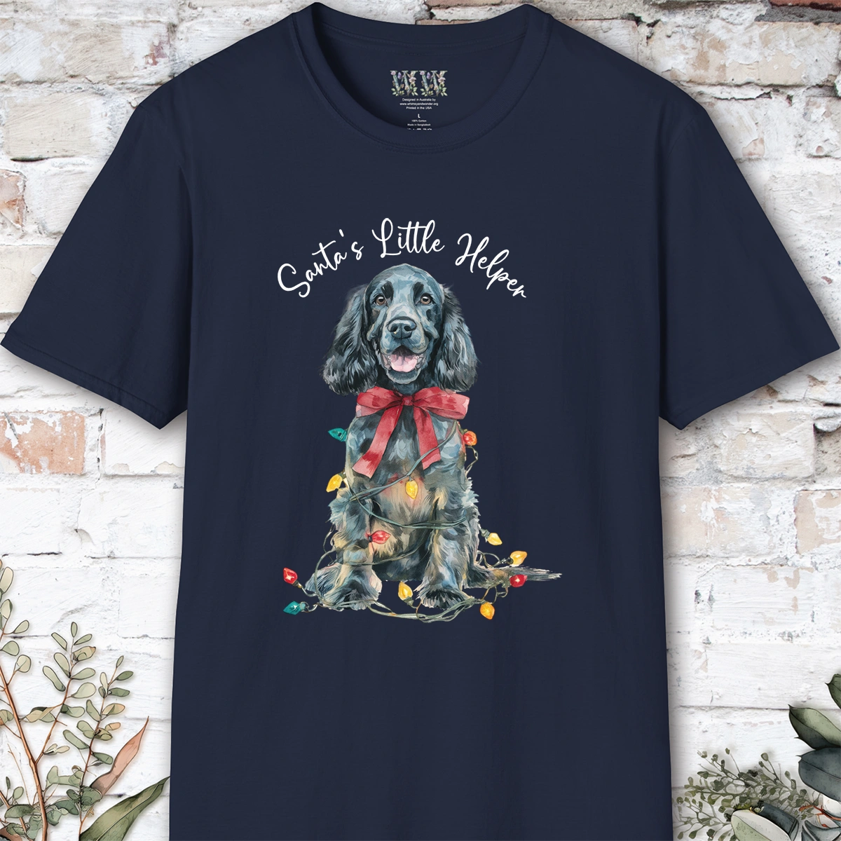 Blue Roan English Cocker Spaniel Santa's little helper. unisex T shirt
