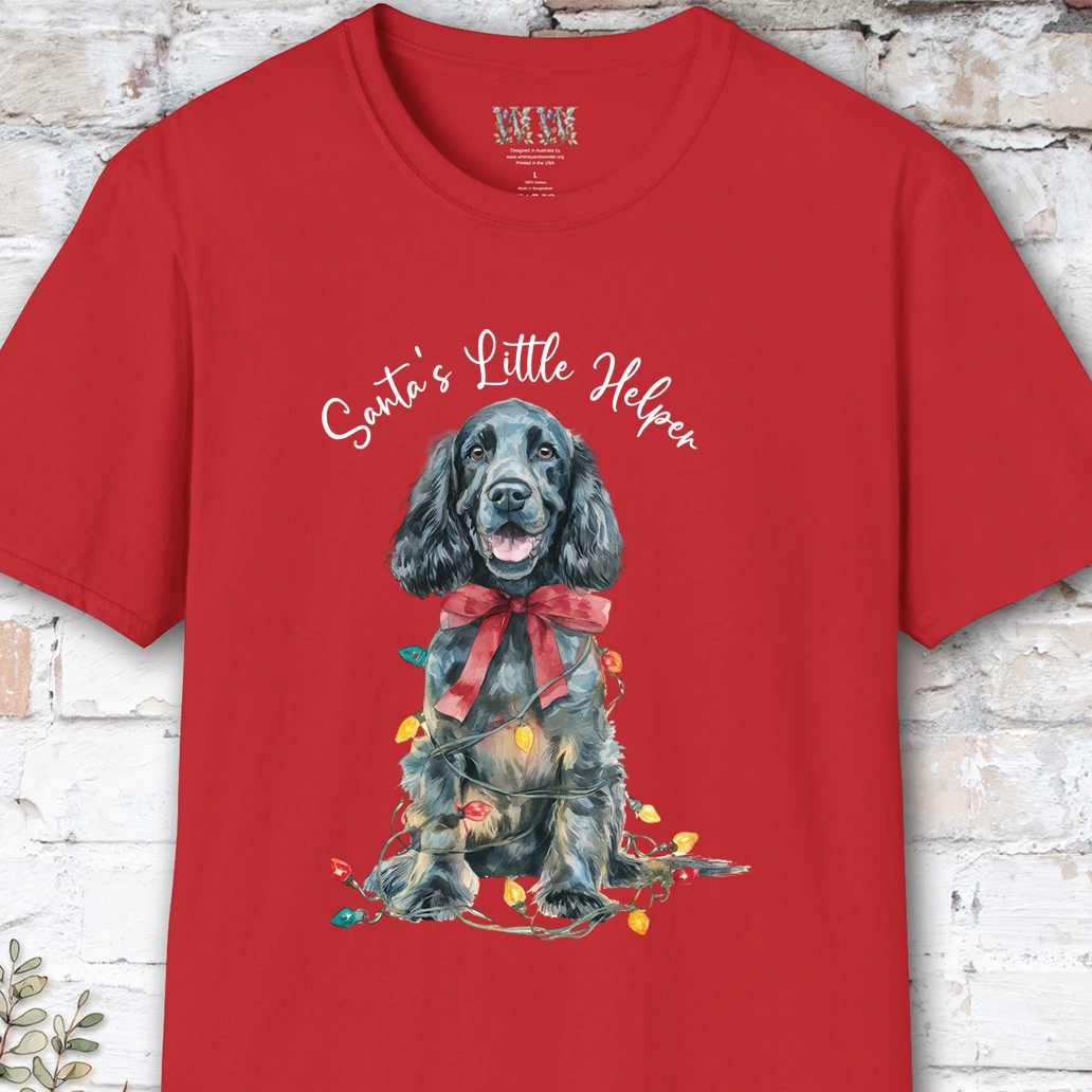 Blue Roan English Cocker Spaniel Santa's little helper. unisex T shirt