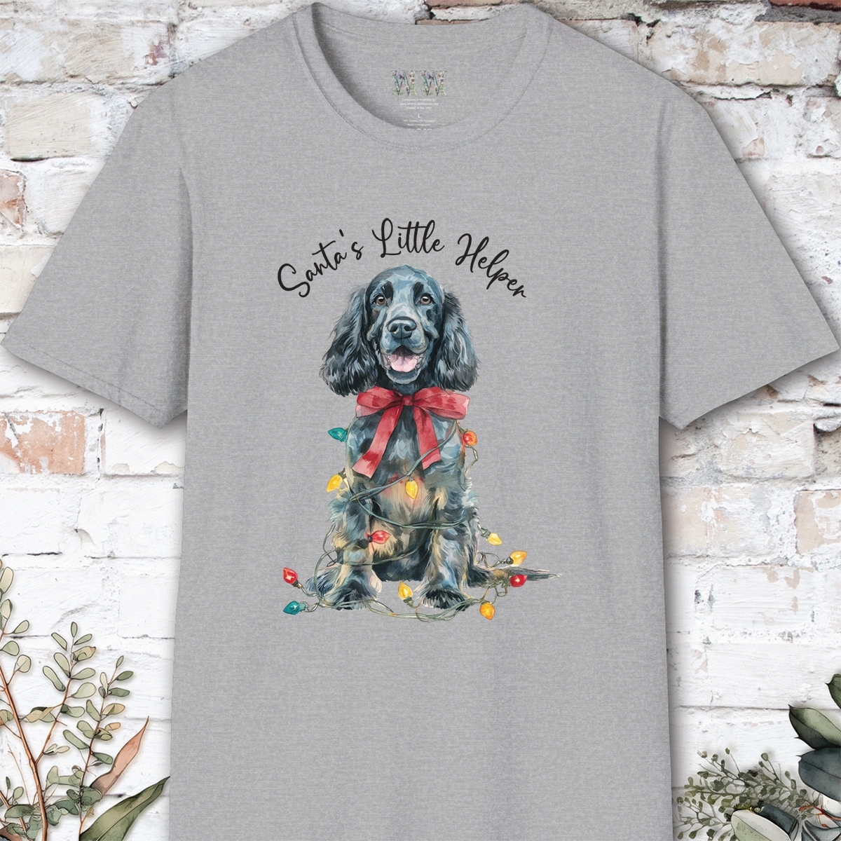 Blue Roan English Cocker Spaniel Santa's little helper. unisex T shirt