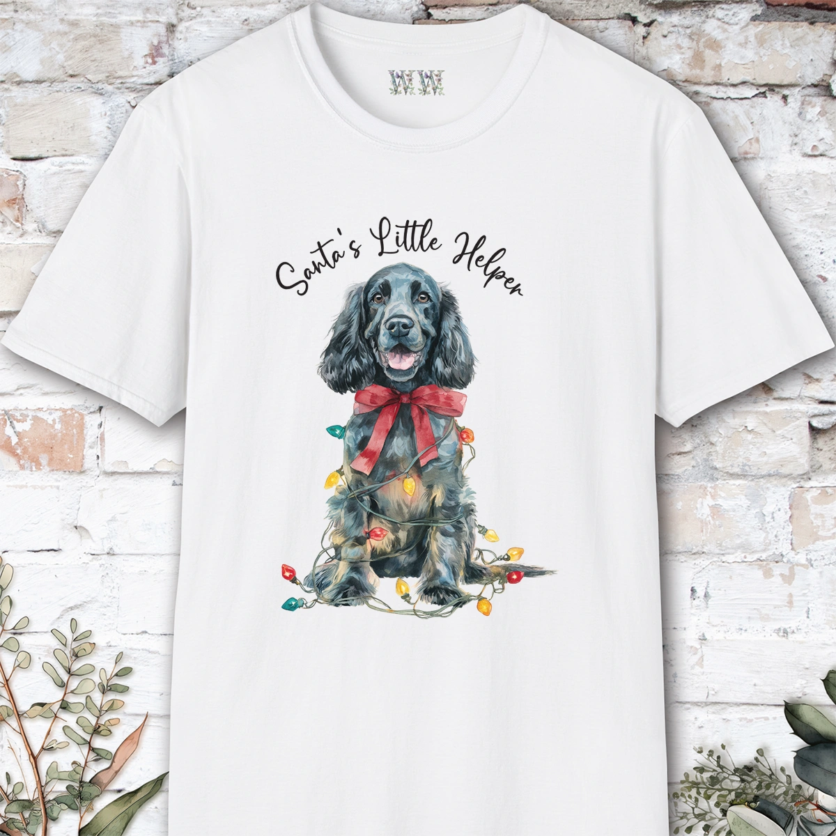 Blue Roan English Cocker Spaniel Santa's little helper. unisex T shirt