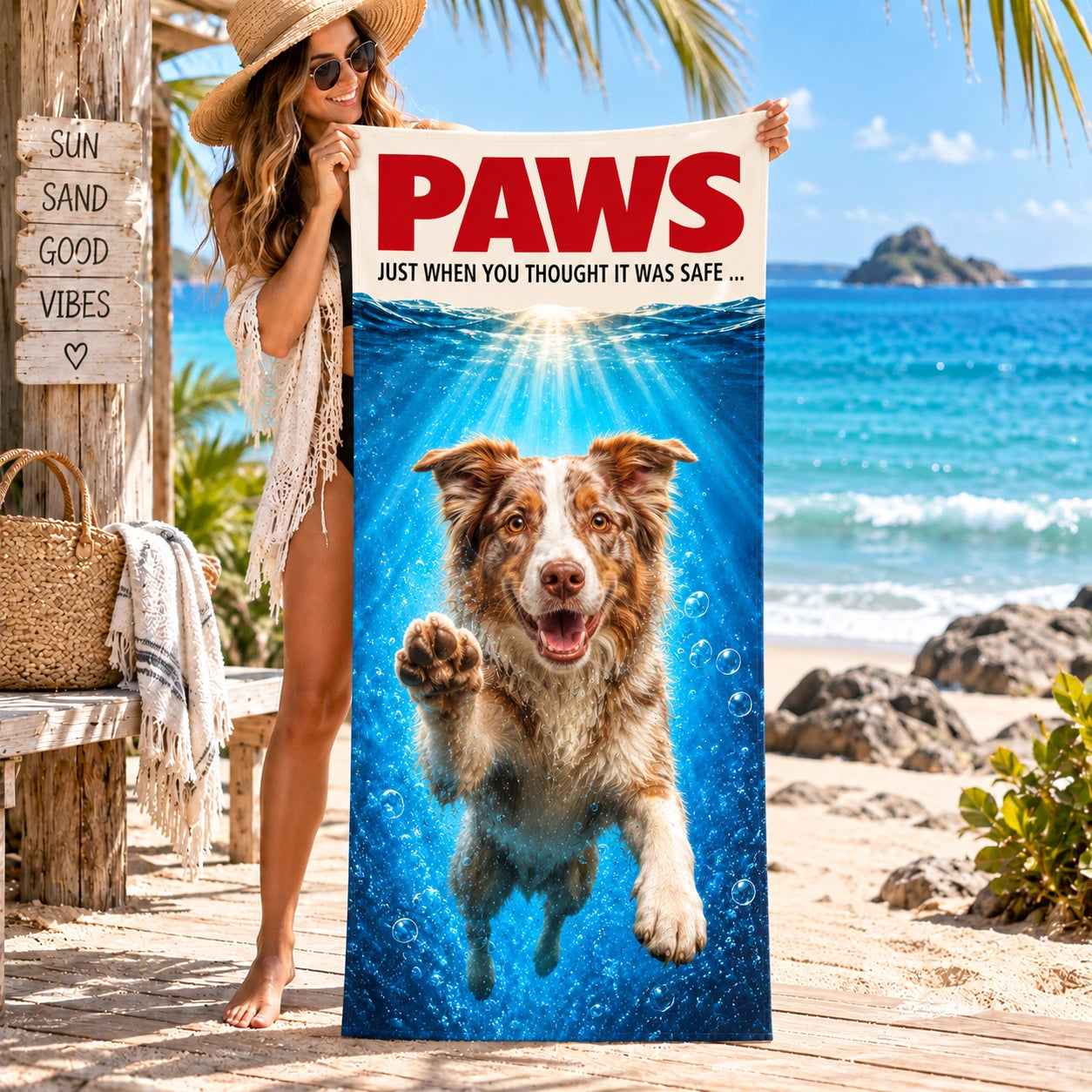Border Collie #1 PAWS Beach Towel