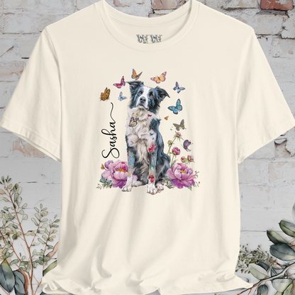 Border Collie #1 Peony Butterfly T shirt