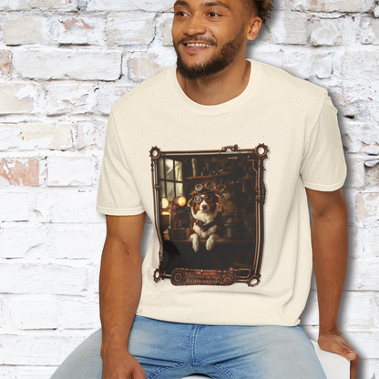 Steampunk Red Merle Border Collie Unisex T shirt