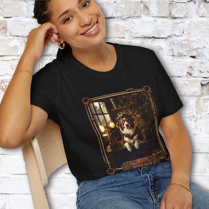 Steampunk Red Merle Border Collie Unisex T shirt