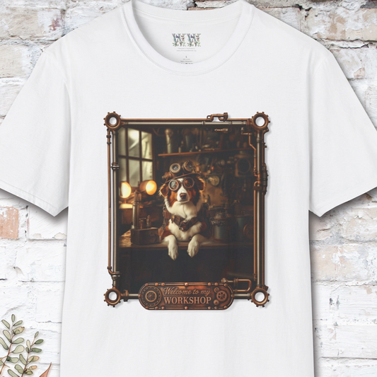 Steampunk Red Merle Border Collie Unisex T shirt