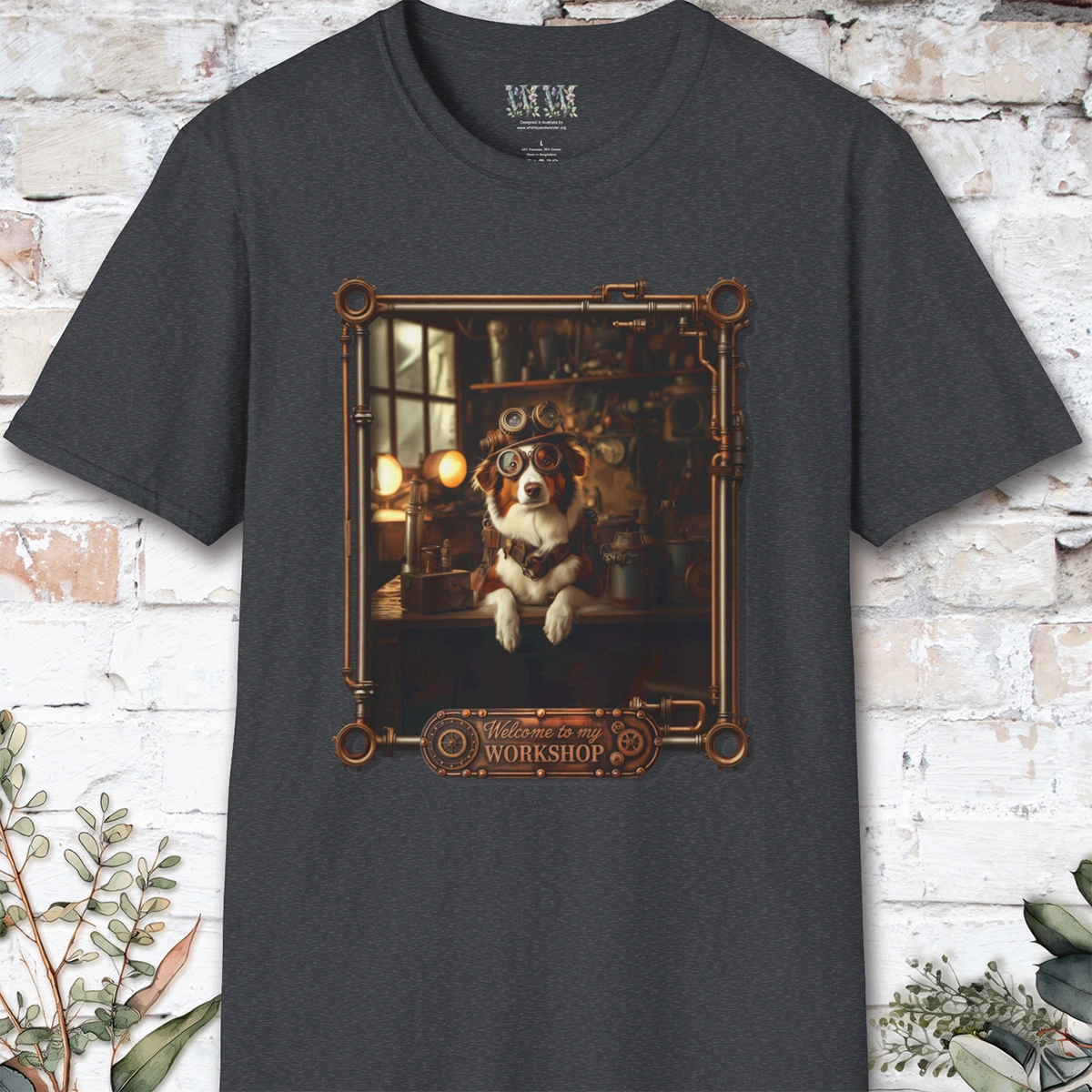 Steampunk Red Merle Border Collie Unisex T shirt