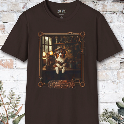 Steampunk Red Merle Border Collie Unisex T shirt