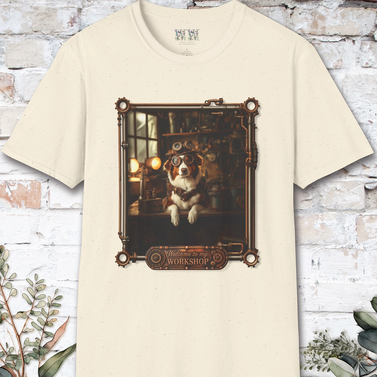 Steampunk Red Merle Border Collie Unisex T shirt