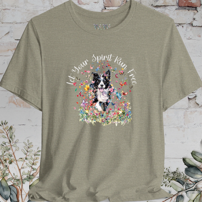 Border Collie #4 'Let your spirit run free' T shirt