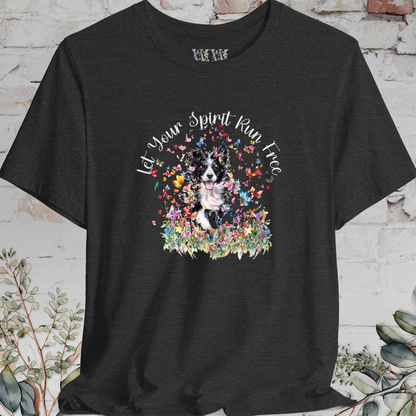 Border Collie #4 'Let your spirit run free' T shirt