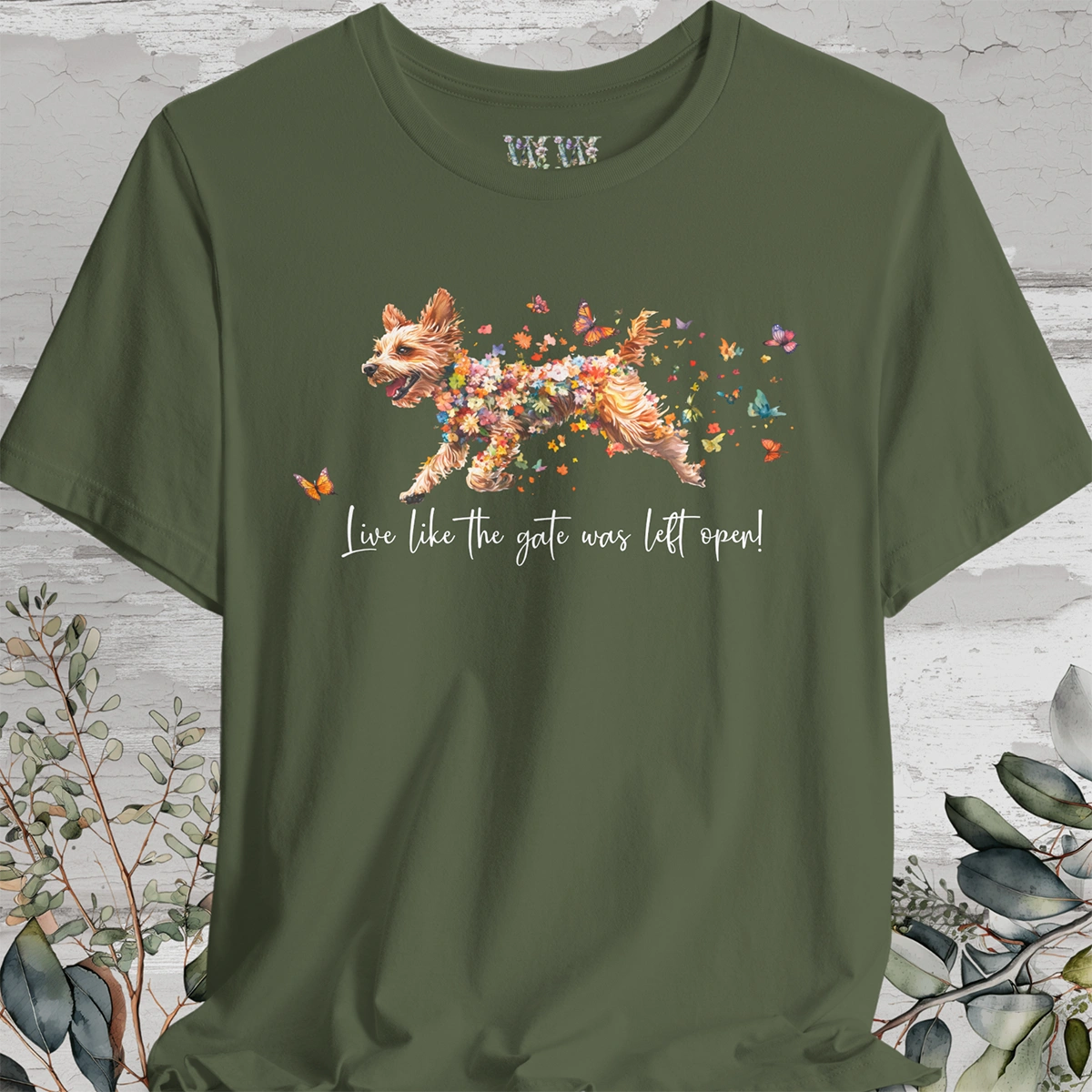 Border Terrier #1 "Live like the gate was left open" Unisex T shirt