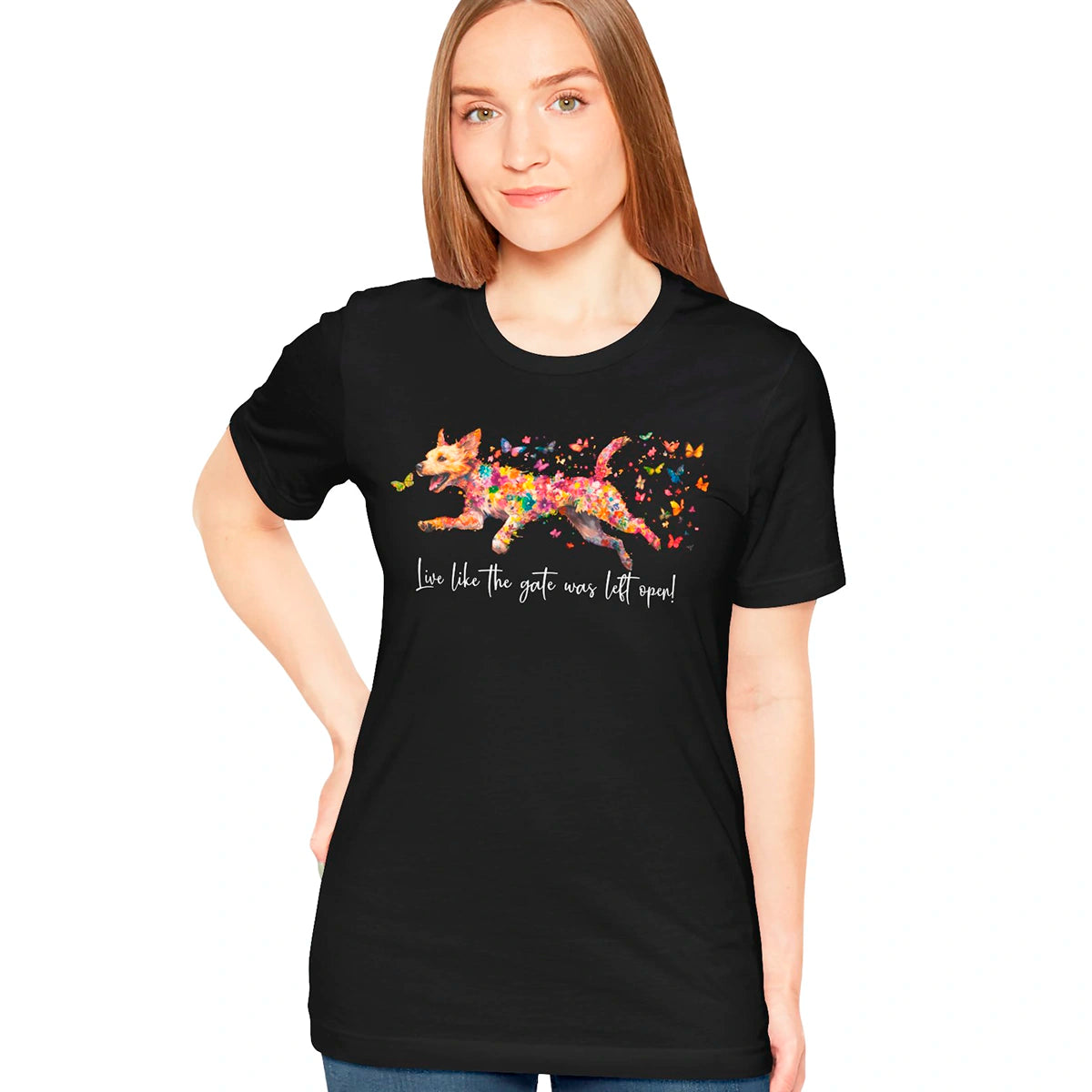 Border Terrier #2 "Live like the gate was left open" Unisex T shirt