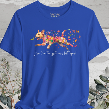 Border Terrier #2 "Live like the gate was left open" Unisex T shirt