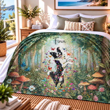 Border Colllie #1 Dance, Personalised Mystical Forest Blanket