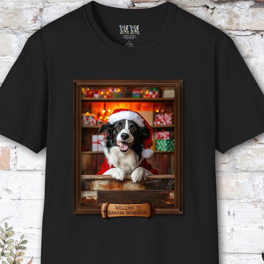 Border Collie Santa's Workshop Unisex T shirt