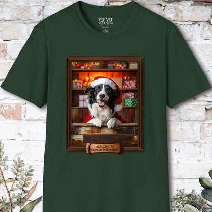 Border Collie Santa's Workshop Unisex T shirt