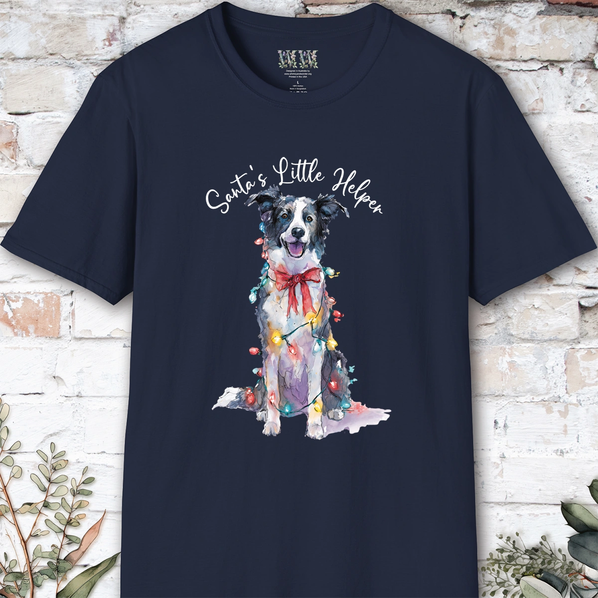 Border Collie #1 Santa's little helper, unisex T shirt