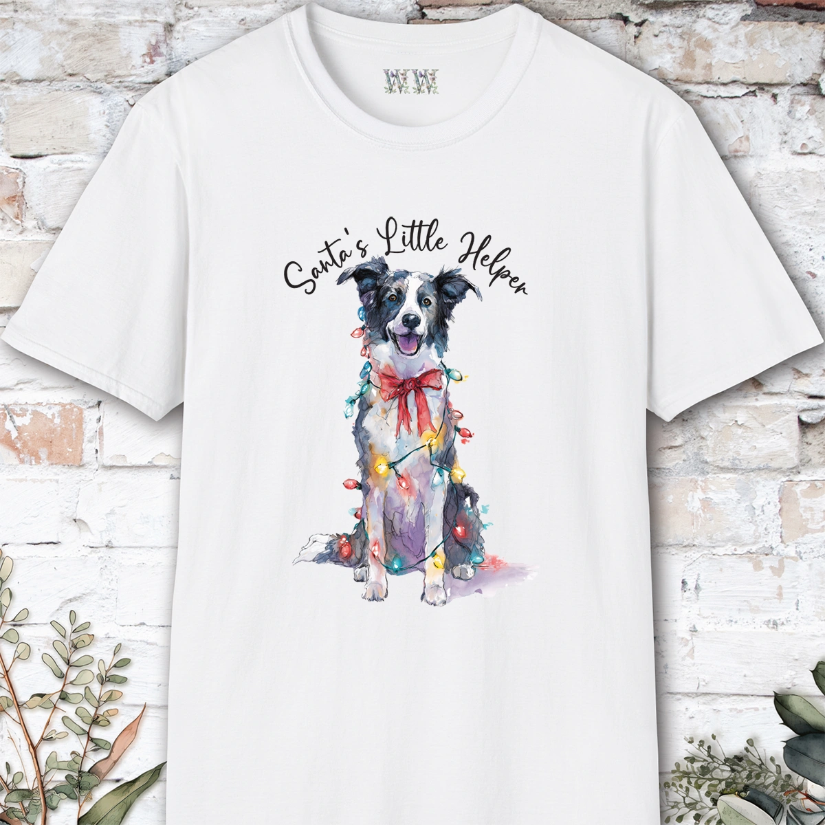 Border Collie #1 Santa's little helper, unisex T shirt