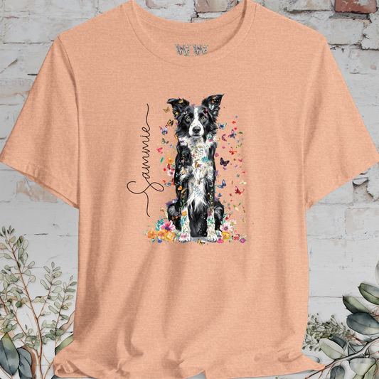 Border Collie #2 Floral Personalized T shirt