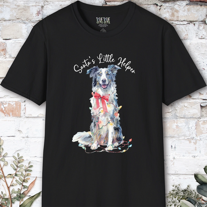Border Collie #2 Santa's little helper, unisex T shirt