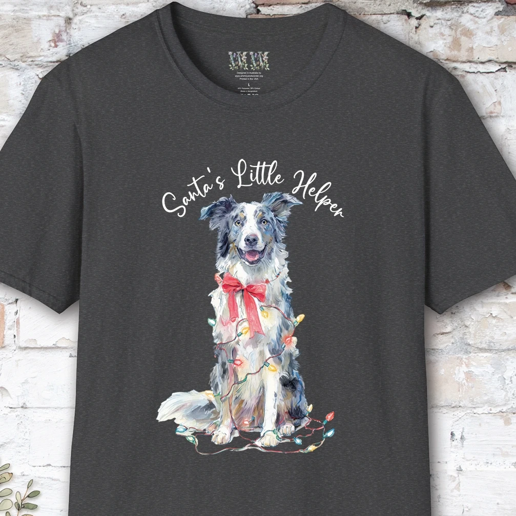 Border Collie #2 Santa's little helper, unisex T shirt