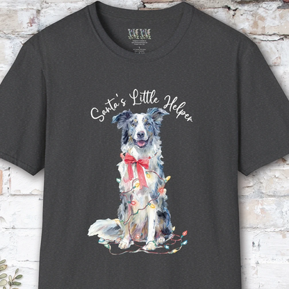 Border Collie #2 Santa's little helper, unisex T shirt