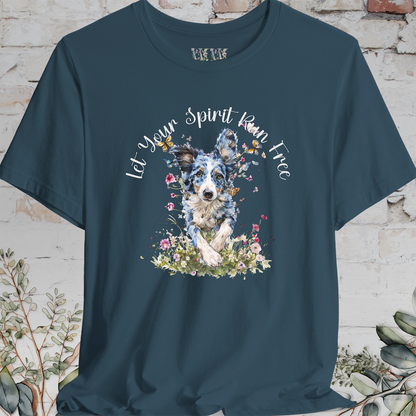 Border Collie #2 'Let your spirit run free' T shirt