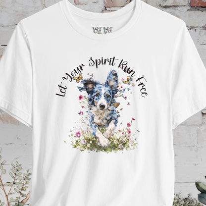 Border Collie #2 'Let your spirit run free' T shirt