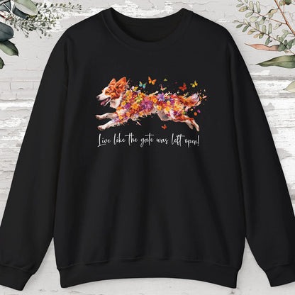 Border Collie #3, Live like the gate was left open, unisex Sweatshirt