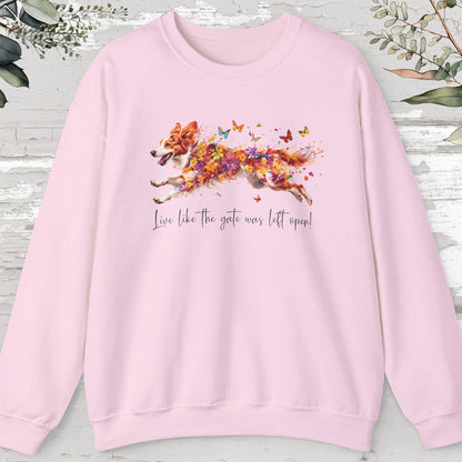 Border Collie #3, Live like the gate was left open, unisex Sweatshirt