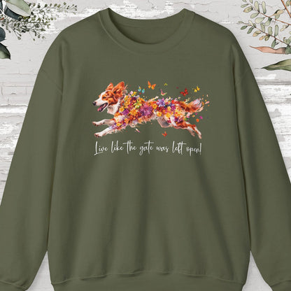 Border Collie #3, Live like the gate was left open, unisex Sweatshirt