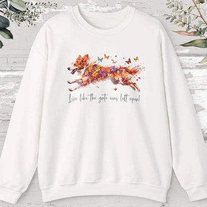 Border Collie #3, Live like the gate was left open, unisex Sweatshirt