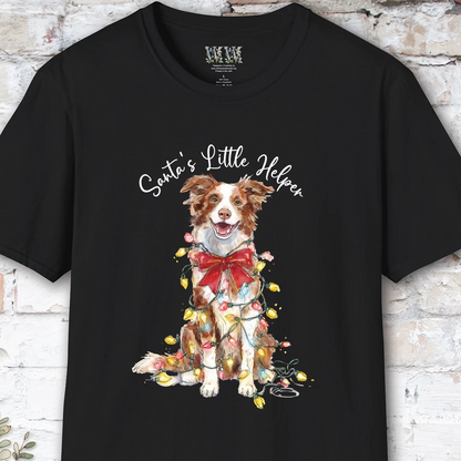 Border Collie #3 Santa's little helper, unisex T shirt