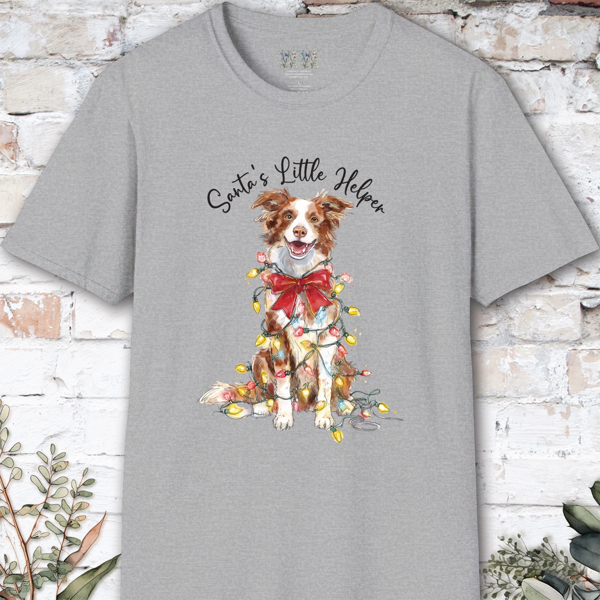 Border Collie #3 Santa's little helper, unisex T shirt