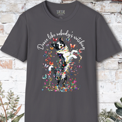 Border Collie "Dance like nobody's watching" unisex T shirt