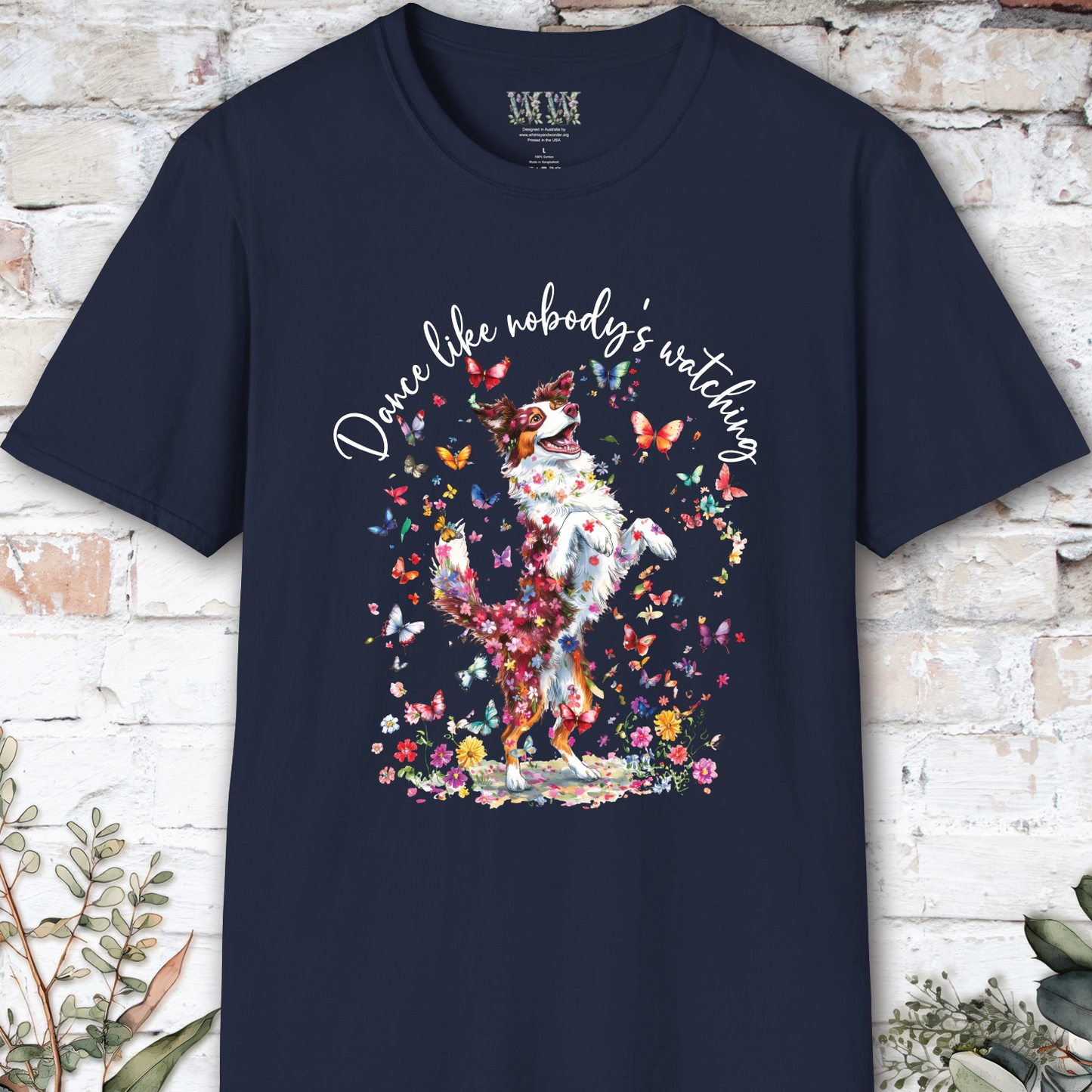 Border Collie Red Merle "Dance like nobody's watching" unisex T shirt