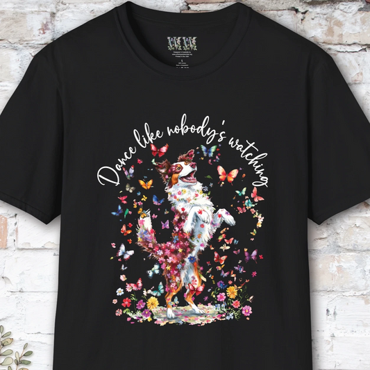 Border Collie Red Merle "Dance like nobody's watching" unisex T shirt