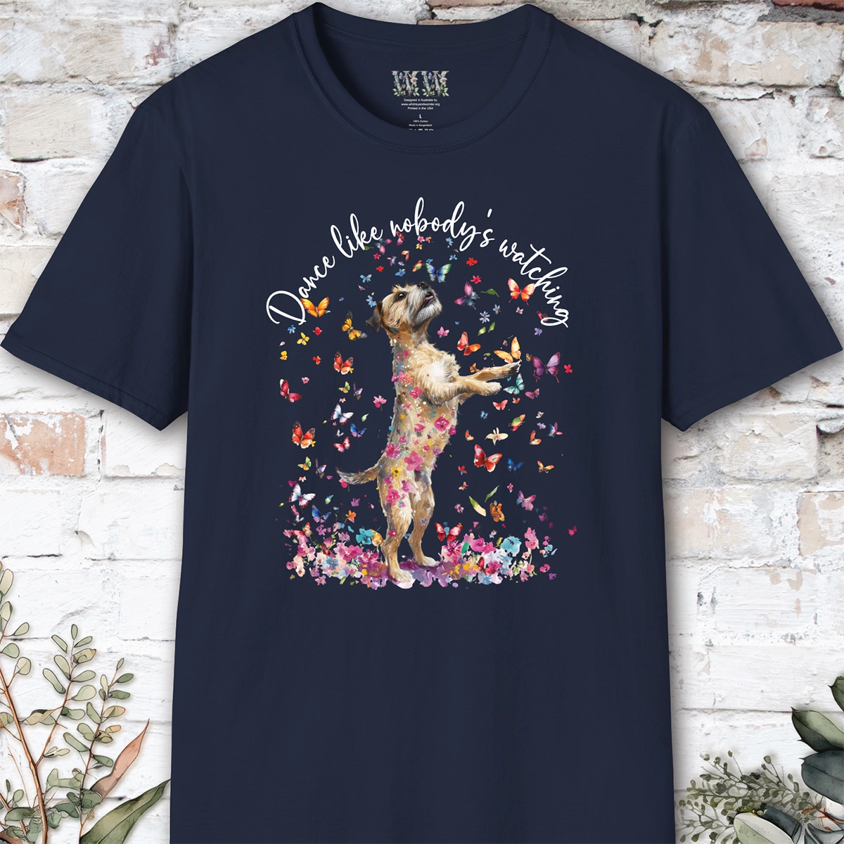 Border Terrier "Dance like nobody's watching" unisex T shirt