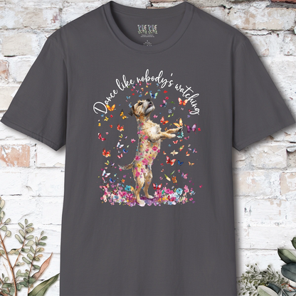 Border Terrier "Dance like nobody's watching" unisex T shirt