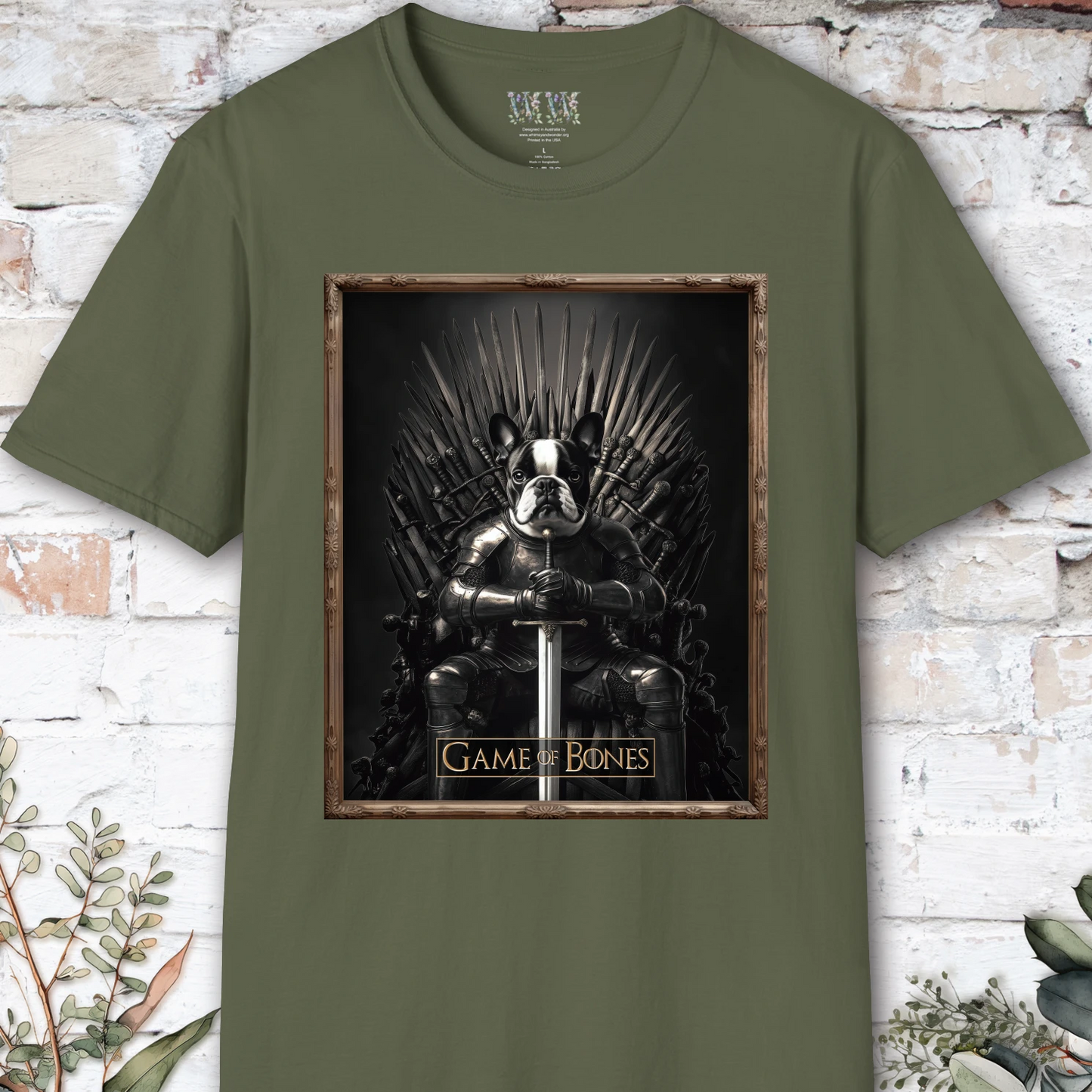 Boston Terrier, Game of Bones, unisex T shirt