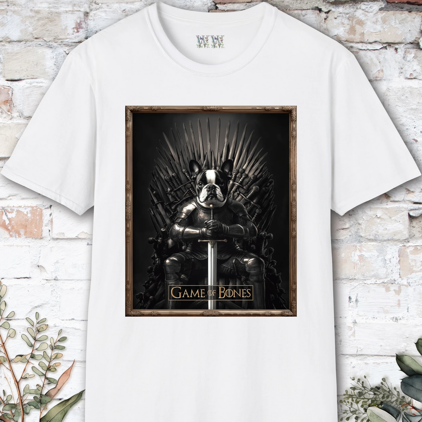 Boston Terrier, Game of Bones, unisex T shirt