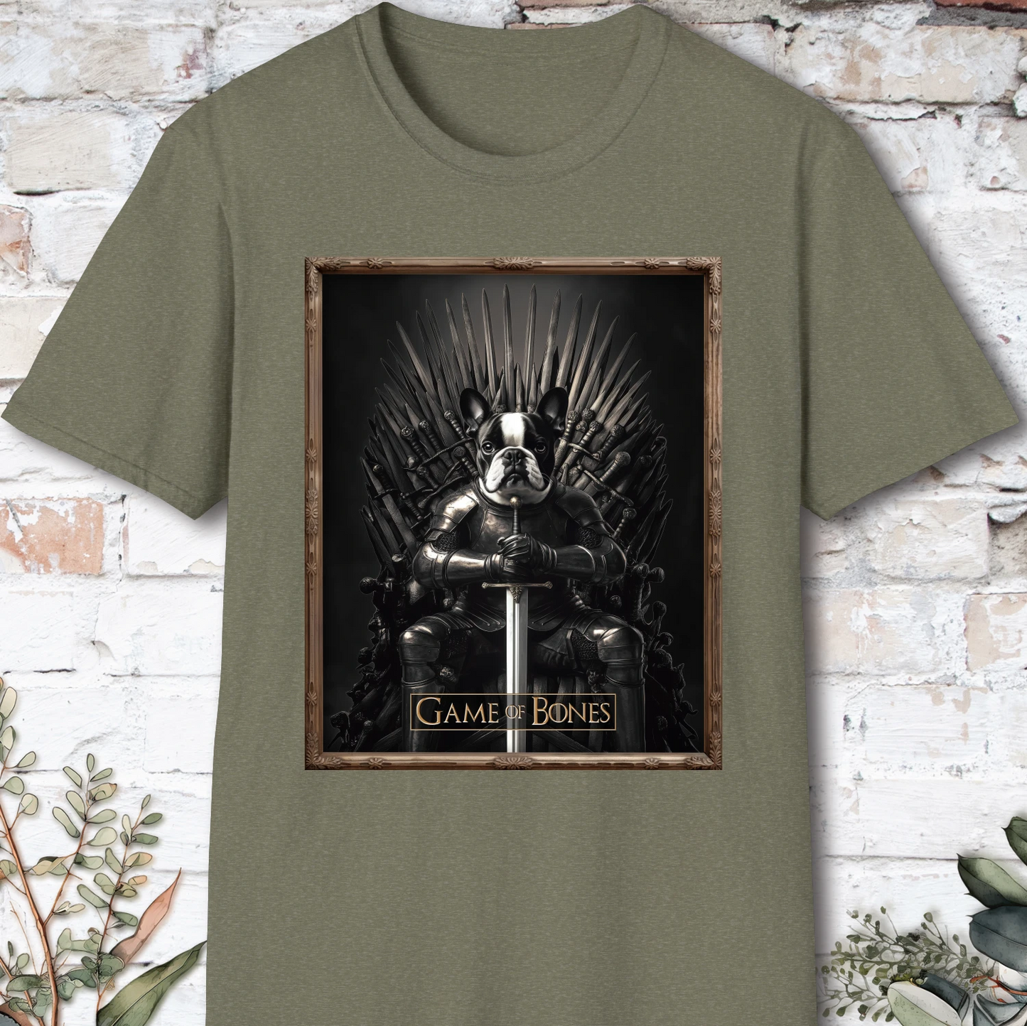 Boston Terrier, Game of Bones, unisex T shirt