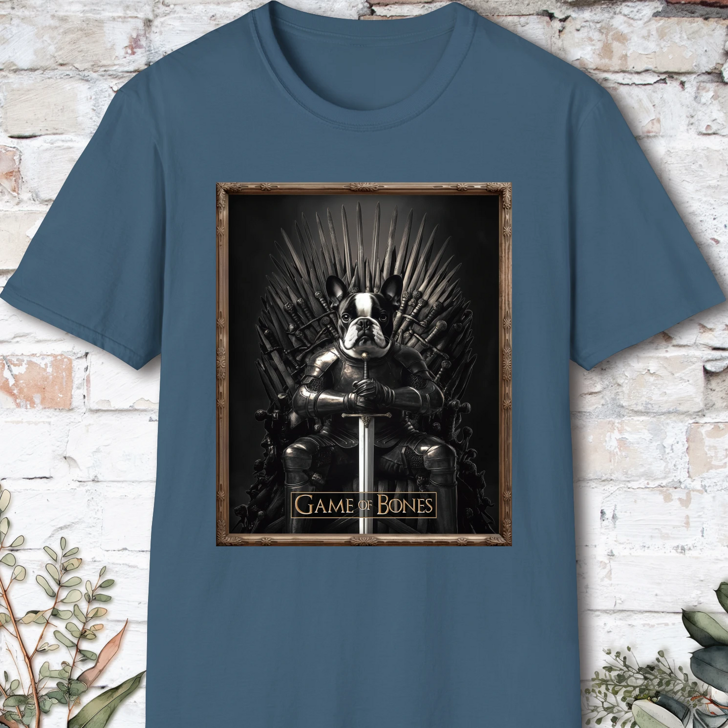Boston Terrier, Game of Bones, unisex T shirt