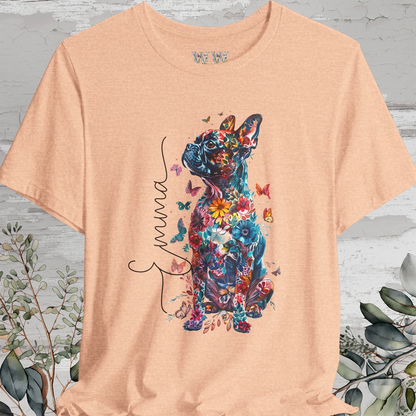 Boston Terrier Floral Personalized T shirt