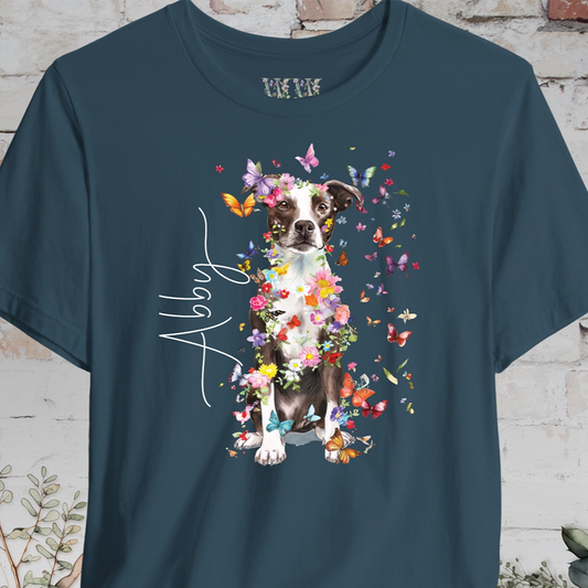 Box Terrier Personalized Floral T shirt